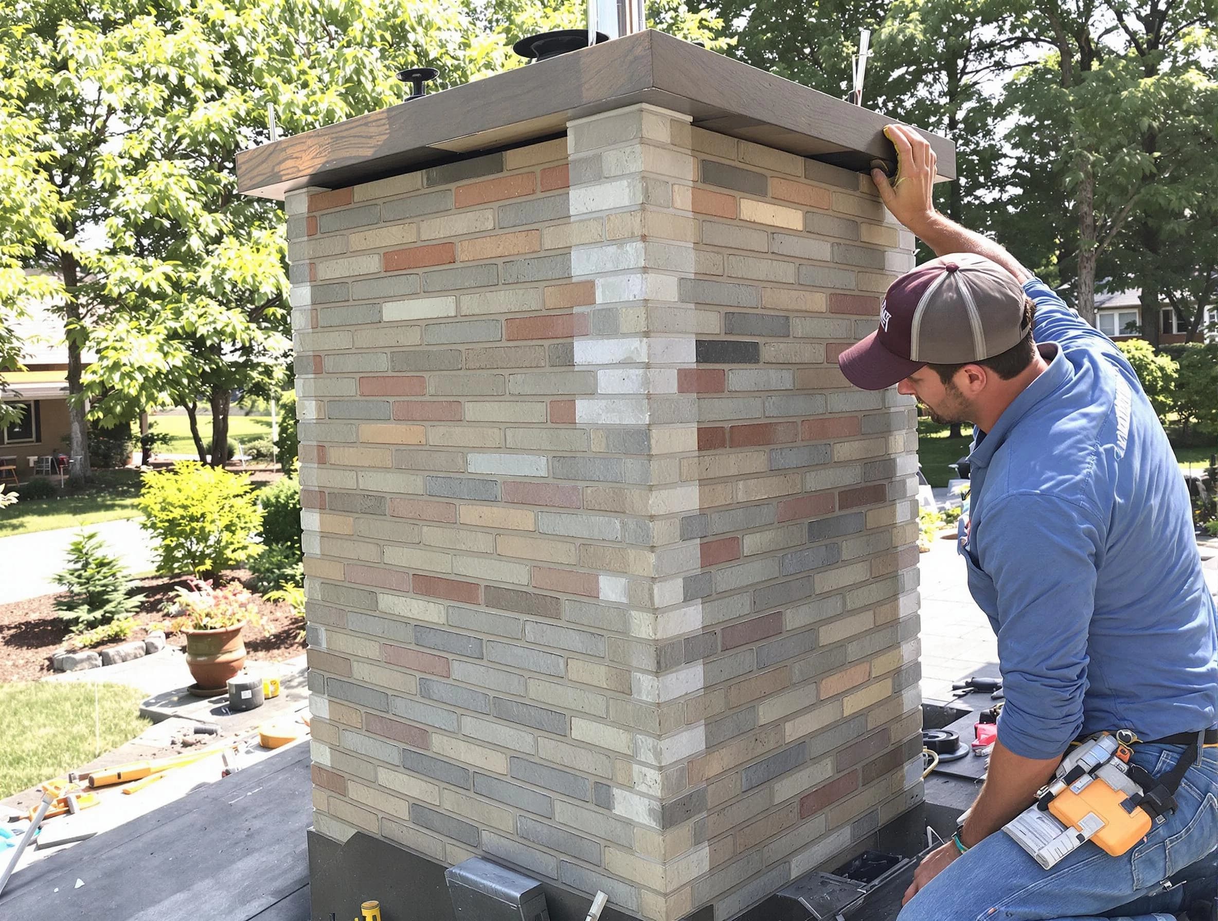 Stonecrest Chimney Sweep completing a modern chimney remodel in Stonecrest, GA