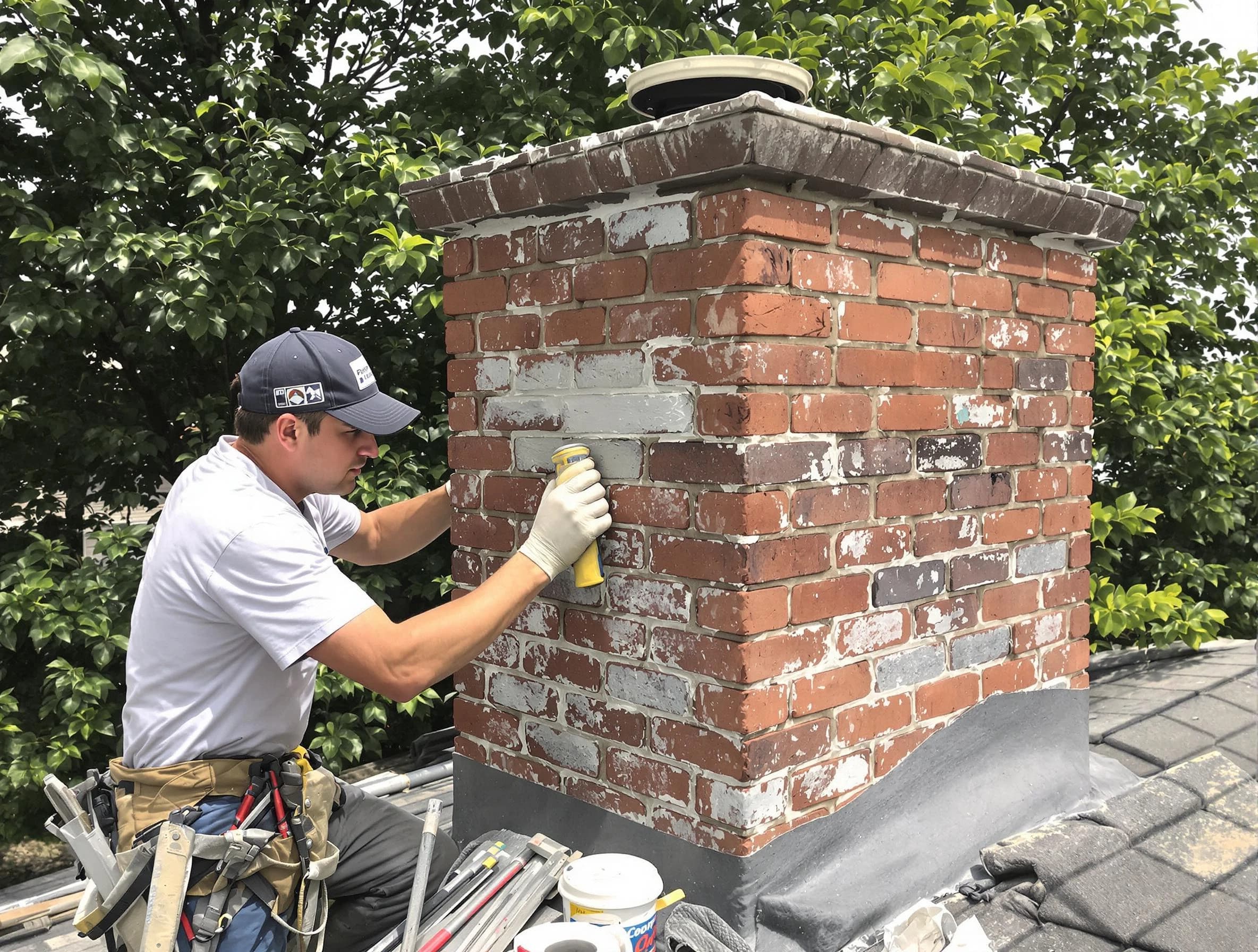 Stonecrest Chimney Sweep restoring an aging chimney in Stonecrest, GA