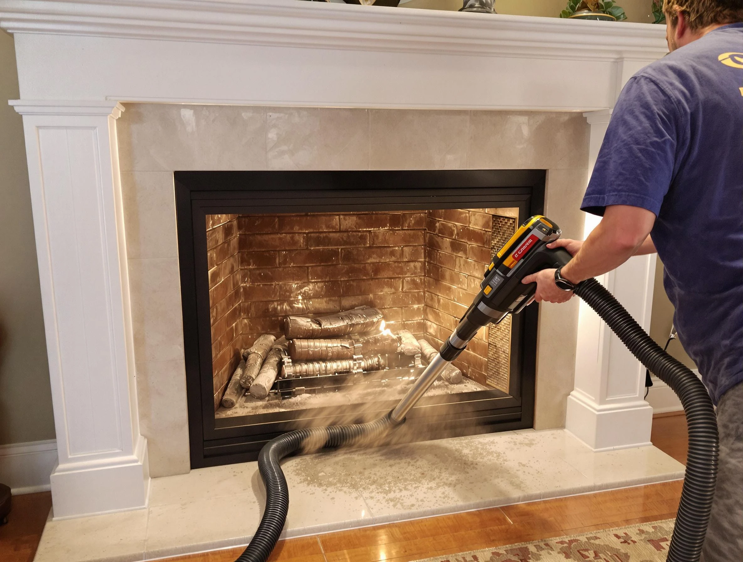Fireplace cleaning performed by Stonecrest Chimney Sweep in Stonecrest, GA